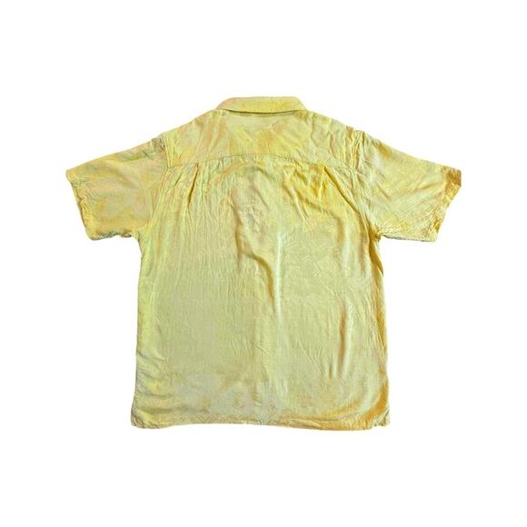 Ocean & Coast Men’s Washable Silk Button Up Short Sleeve Shirt Size L Yellow - Picture 2 of 6